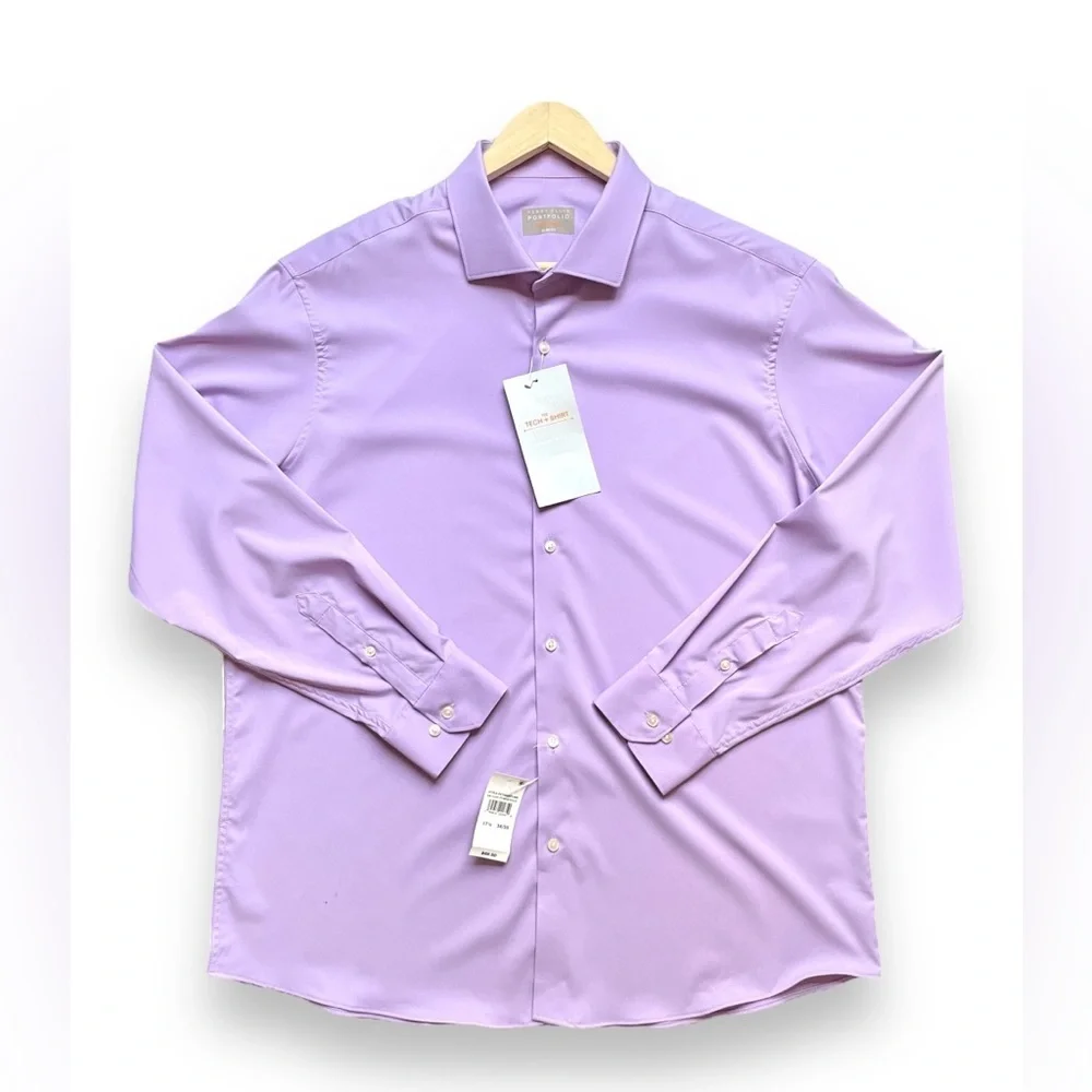NWT Perry Ellis Slim Fit Non-Iron Tech Dress Shirt - Picture 2 of 6